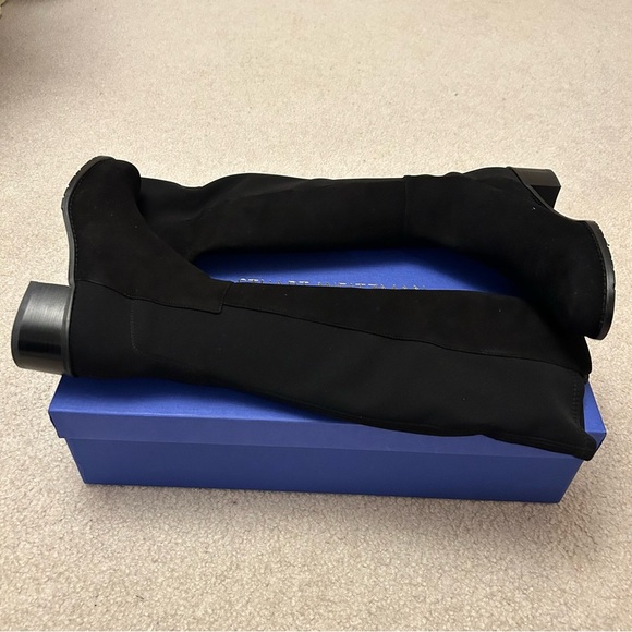 NIB STUART WEITZMAN Halfback 50 50 STRETCH SUEDE BLACK Knee Boot Size 6M - Picture 4 of 7